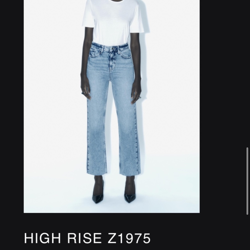 NWOT | Zara high rise Z1975 straight leg jeans, mid blue size 8 - Picture 9 of 9